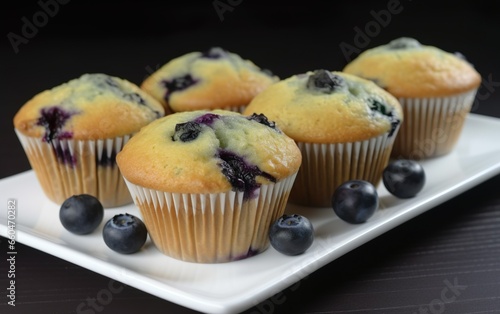 Blueberry Muffins with bluberry. AI, Generative AI