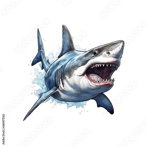 great shark isolated on white