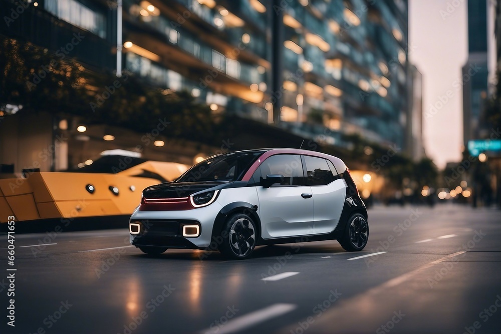 mini mobility,mini car, small car, small black car parked on the side of a street, ultra modern concept of a small city car, mini mobility,mini car, small car, small black car parked on the side of a street, ultra modern concept of a small city car,