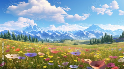 Vibrant meadow Nature creation