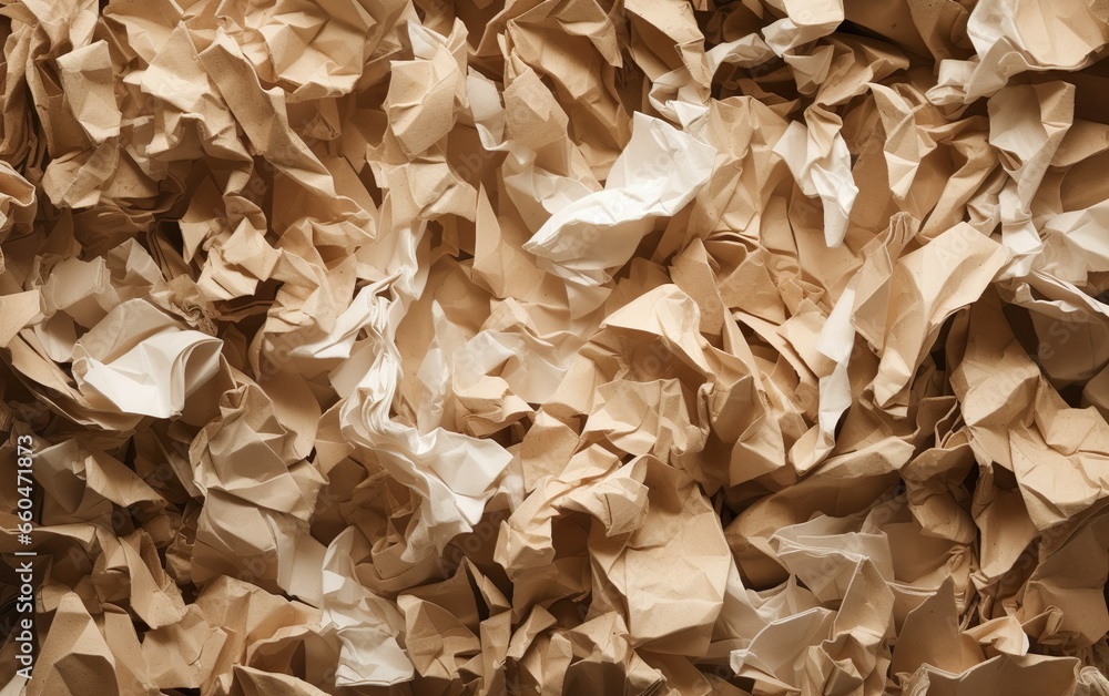 Crumbled paper textured background. AI, Generative AI Crumbled paper textured background. AI, Generative AI