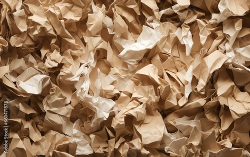 Crumbled paper textured background. AI  Generative AI