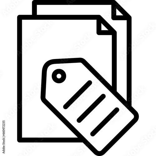 Quadro su tela Tag Outline Icon
