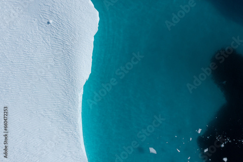 greenland iceberg aerial drone view