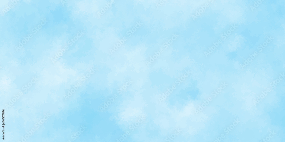 Defocused and blurry wet ink effect sky blue color watercolor background, blurred and grainy Blue powder explosion on white background, Fluffy, puffy, fresh and shiny clouds on a windy sky.	