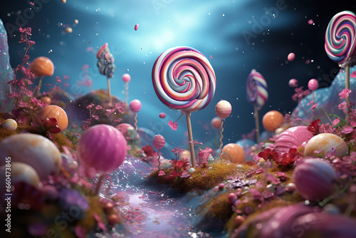 Christmas Candyland, Generative AI illustration