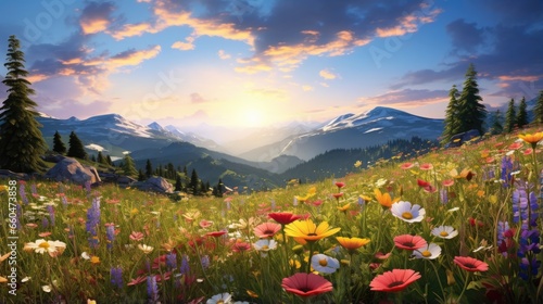 Vibrant meadow Nature creation