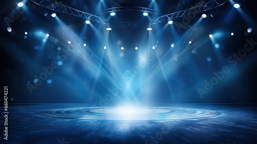 Stage lights highlight the ...