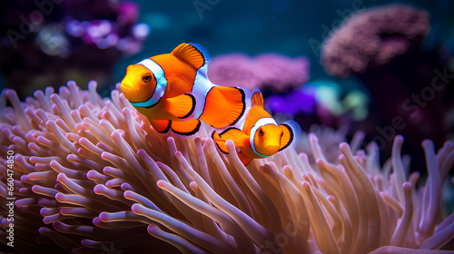  Clownfish or anemonefish nestled among the coral branches of a vibrant reef, ai generative © wonderisland