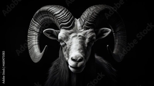 Ram Close up of wild big ho...