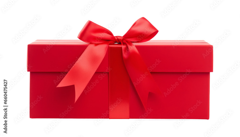 red gift box isolated on transparent background cutout red gift box isolated on transparent background cutout