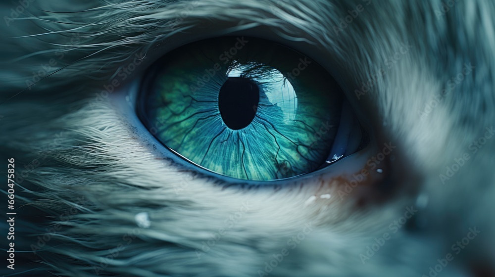 One eyed cat with infection looking at camera eye teary and discolored