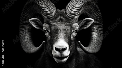 Ram Close up of wild big ho...