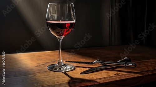 Wine served with a corkscrew