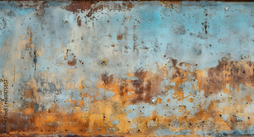 Blue Rusted Wall Texture, Old Iron Texture With Copy Space © Pixivir