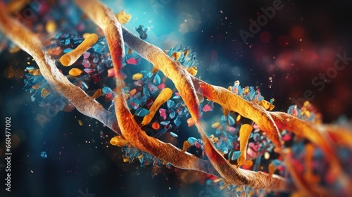 Science biotechnology depicted using DNA