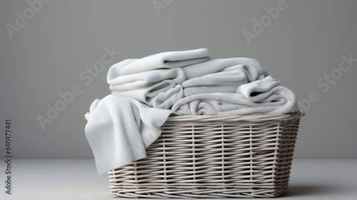 White wicker laundry basket...