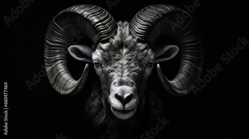 Ram Close up of wild big ho...