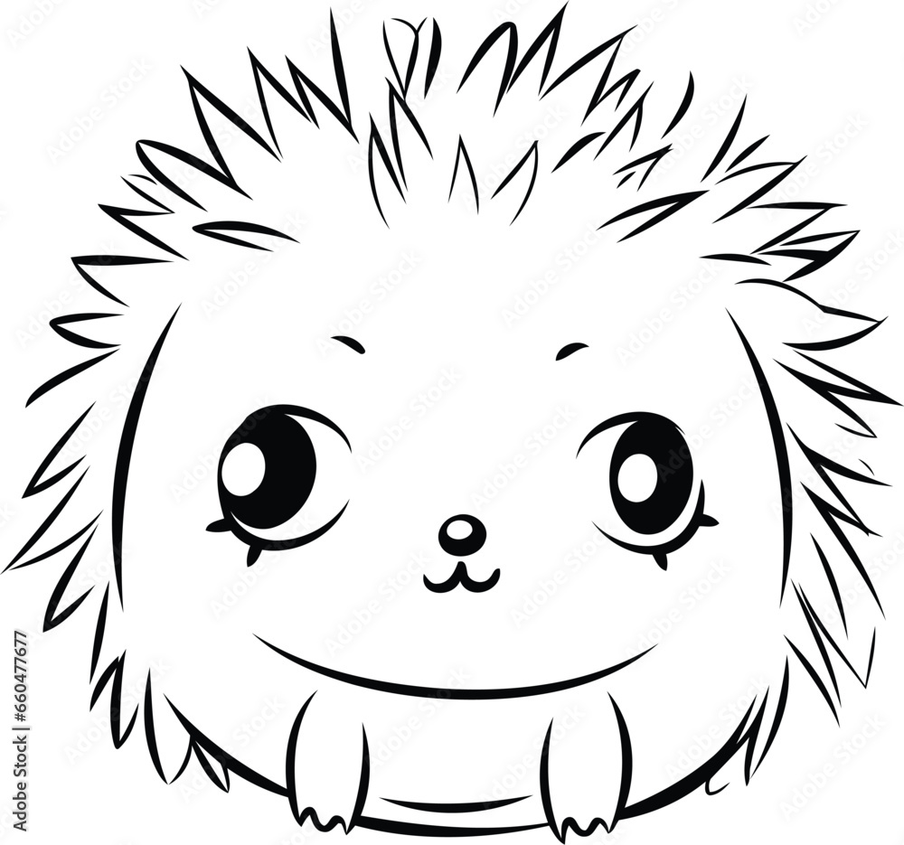 Cute hedgehog. Vector illustration isolated on a white background.