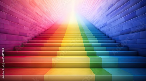 Rainbow stairs symbolize progress in the LGBTQ journey