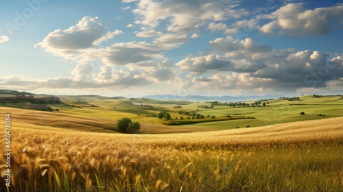 Rural landscape with fields and grass