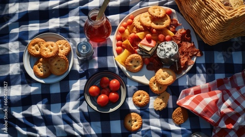Various delicious snacks sp...