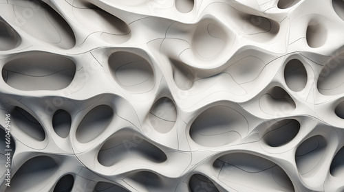 3d abstract render of concrete parametric pattern