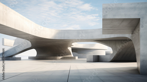 3d render of abstract concrete architecture design
