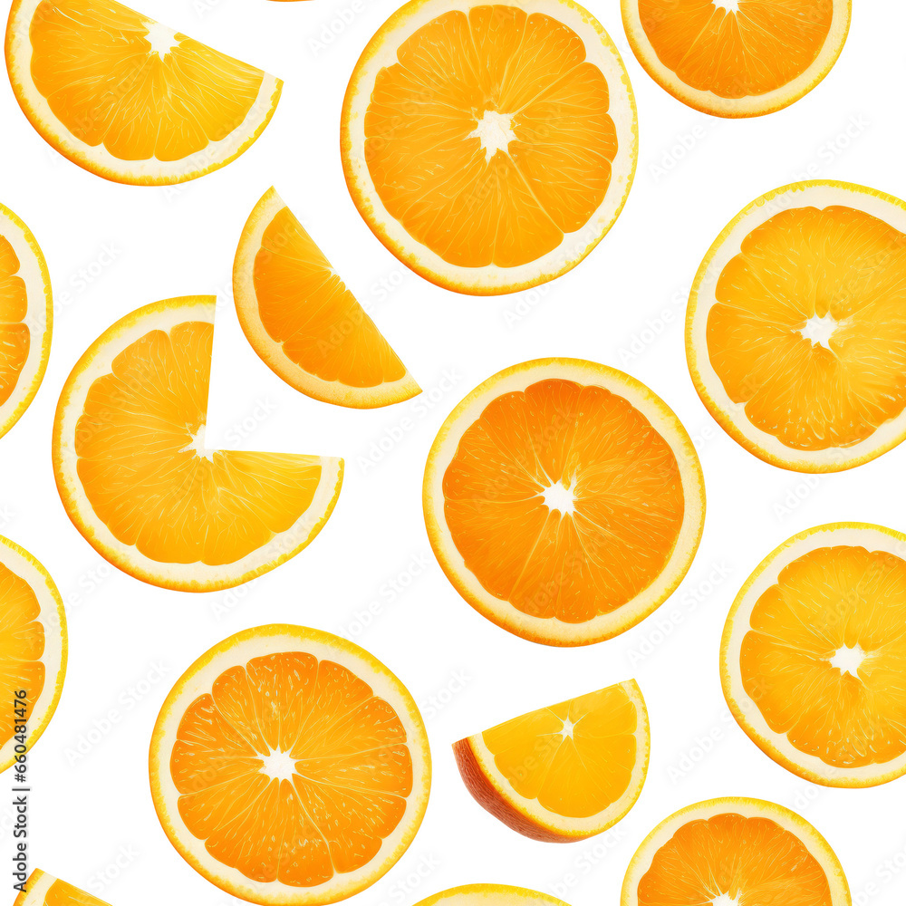 oranges and slices of orange, seamless pattern oranges and slices of orange, seamless pattern