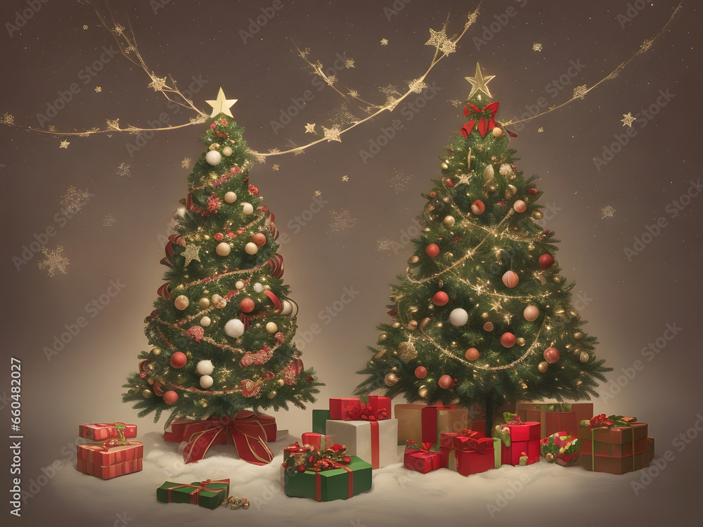 Obraz premium Christmas day celebration. Image is generated with the use of an Artificial intelligence