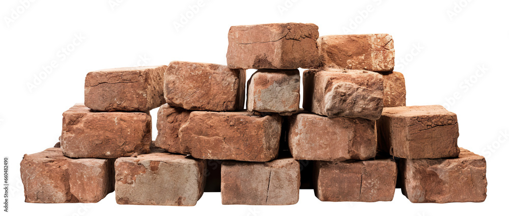 Obraz premium Old red bricks cut out