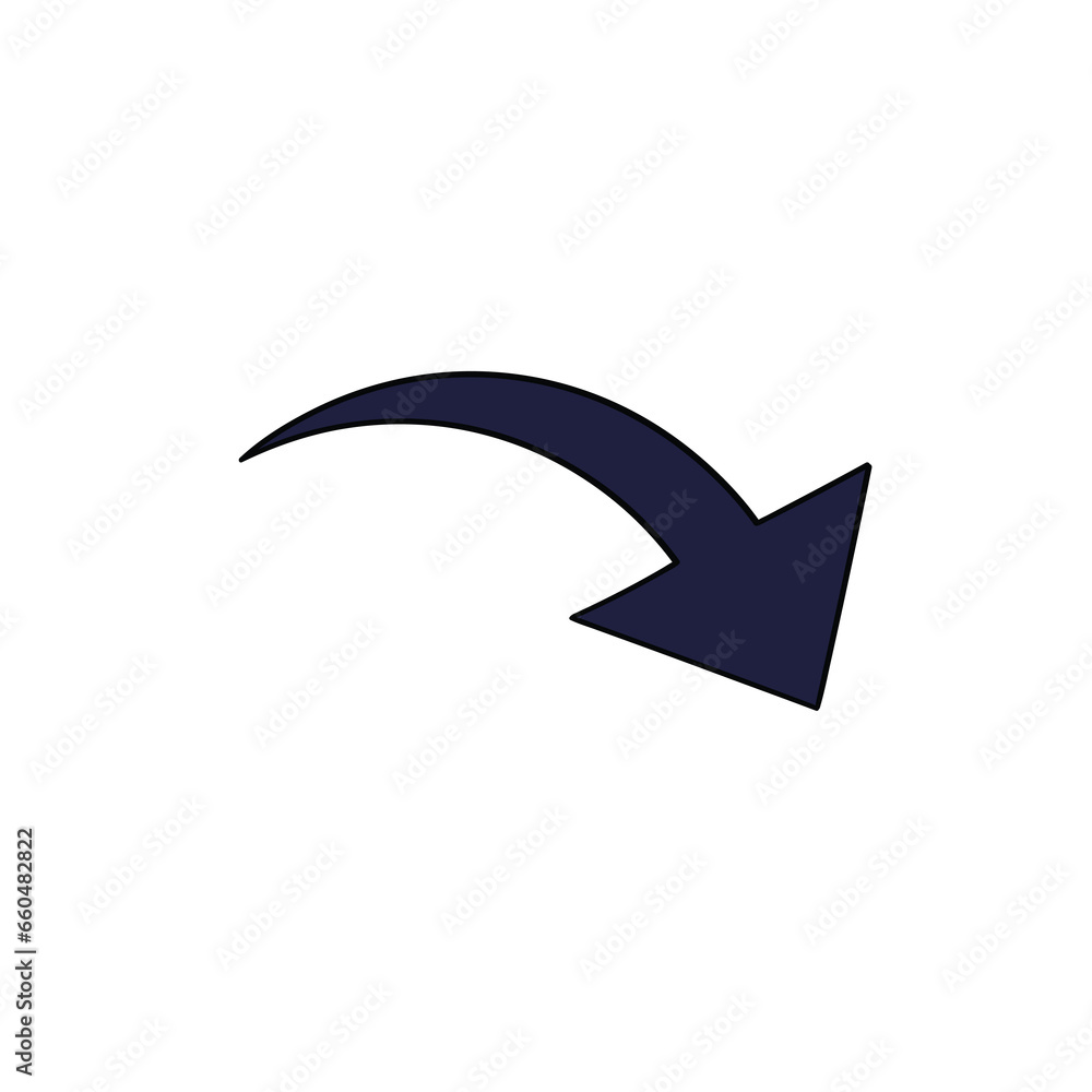 A hand-drawn cartoon arrow icon on a white background. A hand-drawn cartoon arrow icon on a white background.