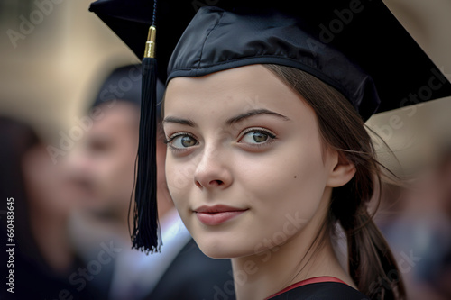 Joyful Graduation Day: A Proud High School Scholar's Bright Future Begins, ai generative photo