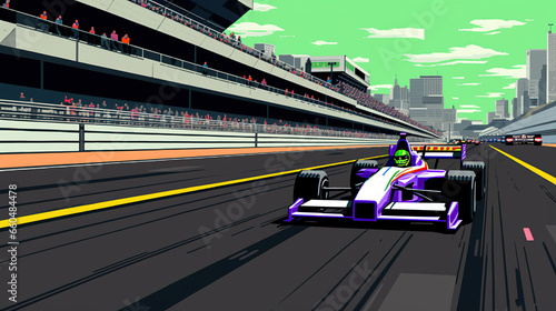 Vintage Low Bit Race Car Gaming