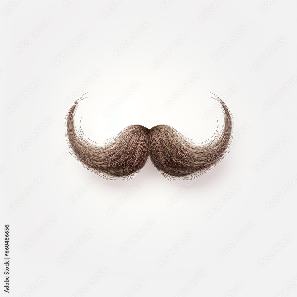 close up of brown mustache on isolated white background close up of brown mustache on isolated white background