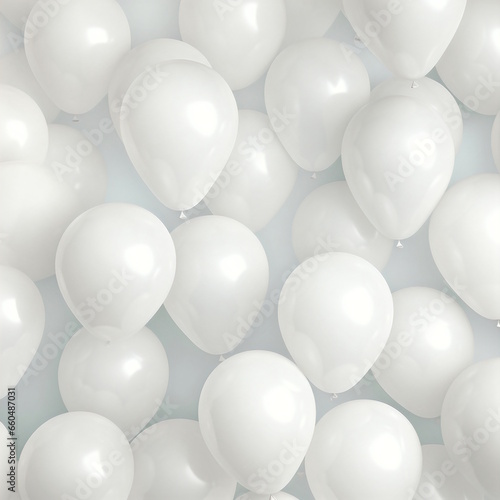 White Inflatable Helium Balloons Party Background photo