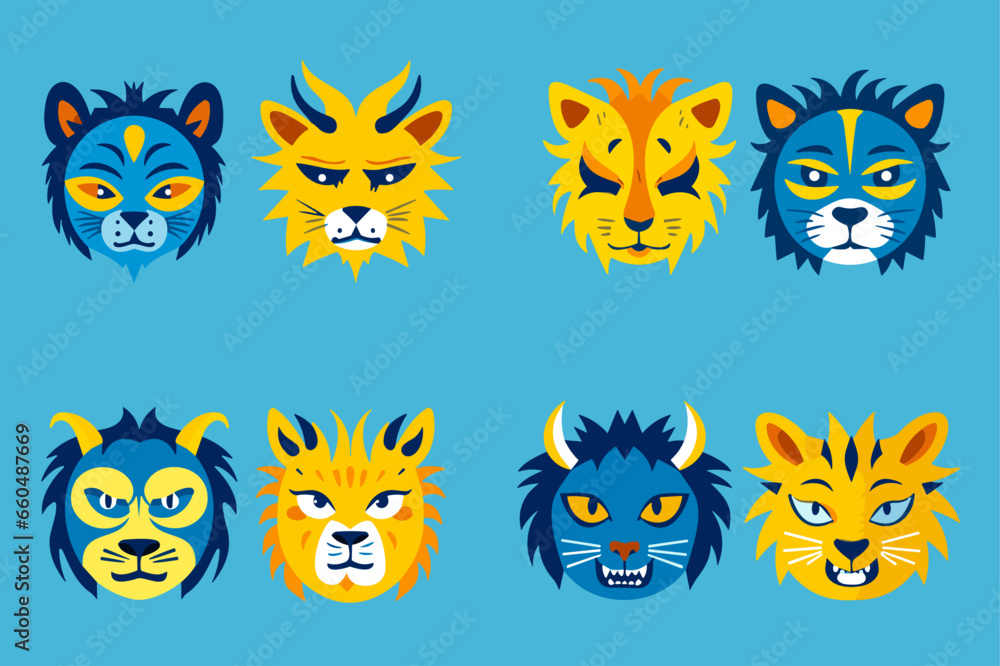 A collection of funny monsters or animals. A set of cute fantasy or fairy tale creatures. Cartoon characters isolated on background. Bright color children vector illustration in flat style A collection of funny monsters or animals. A set of cute fantasy or fairy tale creatures. Cartoon characters isolated on background. Bright color children vector illustration in flat style