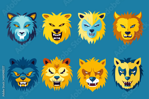 A collection of funny monsters or animals. A set of cute fantasy or fairy tale creatures. Cartoon characters isolated on background. Bright color children vector illustration in flat style