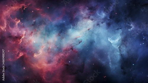 A colorful and colorful nebula with stars, in the style of dark cyan and crimson, light violet, and indigo photo