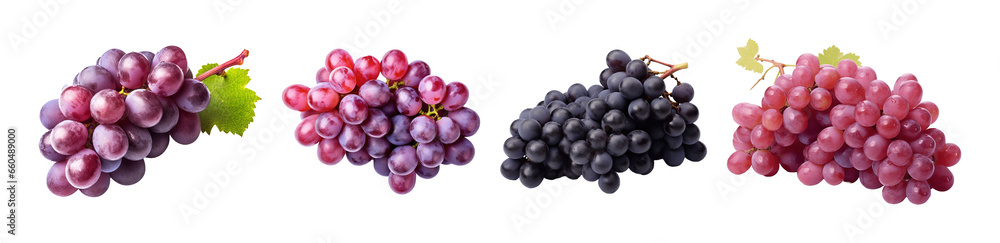 Collection of set Grapes isolated on transparent background. PNG file, cut out Collection of set Grapes isolated on transparent background. PNG file, cut out