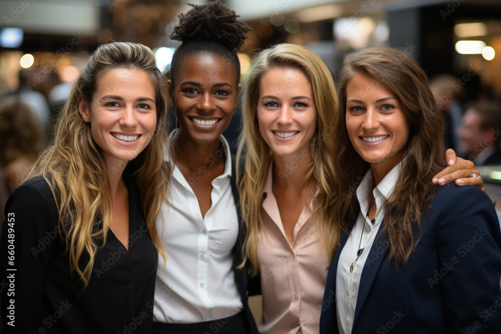 group potrait photo of diverse women at the office group potrait photo of diverse women at the office