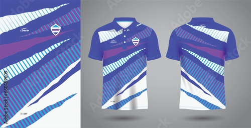 blue purple polo shirt sublimation sport jersey template