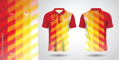 red yellow polo shirt sublimation sport jersey template
