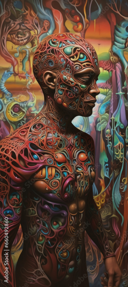 Naklejka premium alien fantasy monster demonic organic - by generative ai