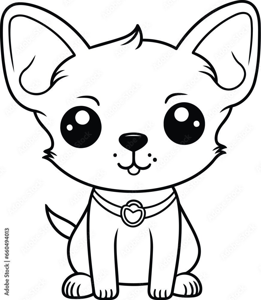 cute little dog kawaii character vector illustartion design