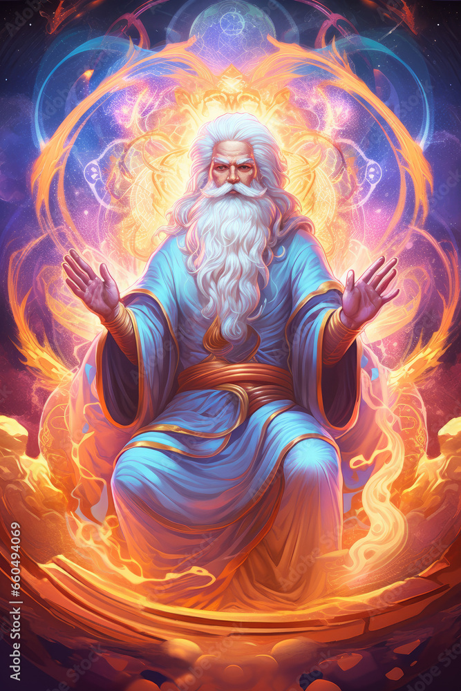 old mystic sage wisdom god spiritual awakening - by generative ai
