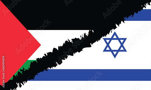 Palestine vs Israel conflict graphics with country flags