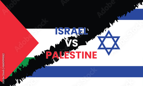 Palestine vs Israel conflict graphics with country flags
