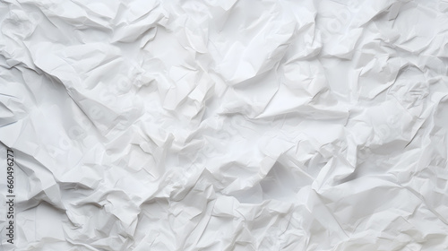 Crumpled paper texture. White empty battered paper background