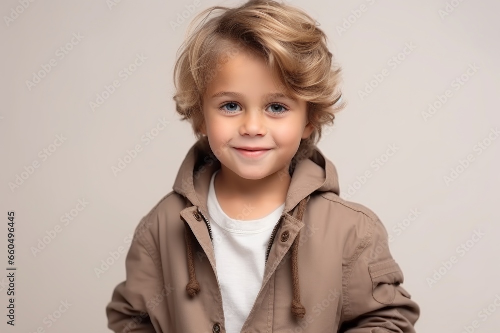 Portrait of a beautiful child. Smiling boy on a grey background. Portrait of a beautiful child. Smiling boy on a grey background.